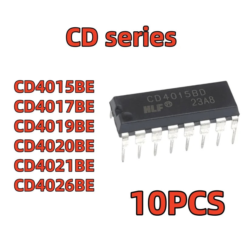 5PCS CD4015BE CD4017BE CD4019BE CD4020BE CD4021BE CD4026BE CD4029BE CD40404070BE CD4015BE CD4017BE D