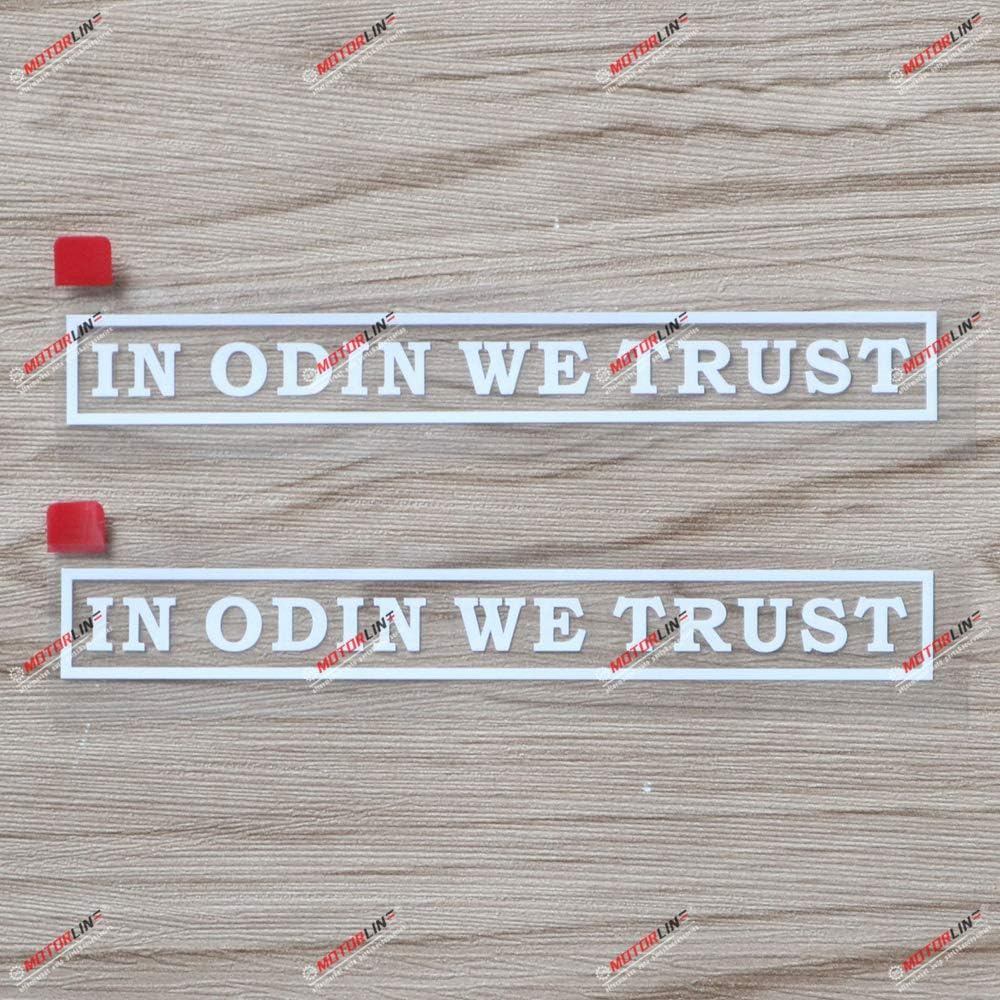 (2) 6 สีขาวใน Odin We Trust Word Decal สติกเกอร์นอร์สไวกิ้ง sda3