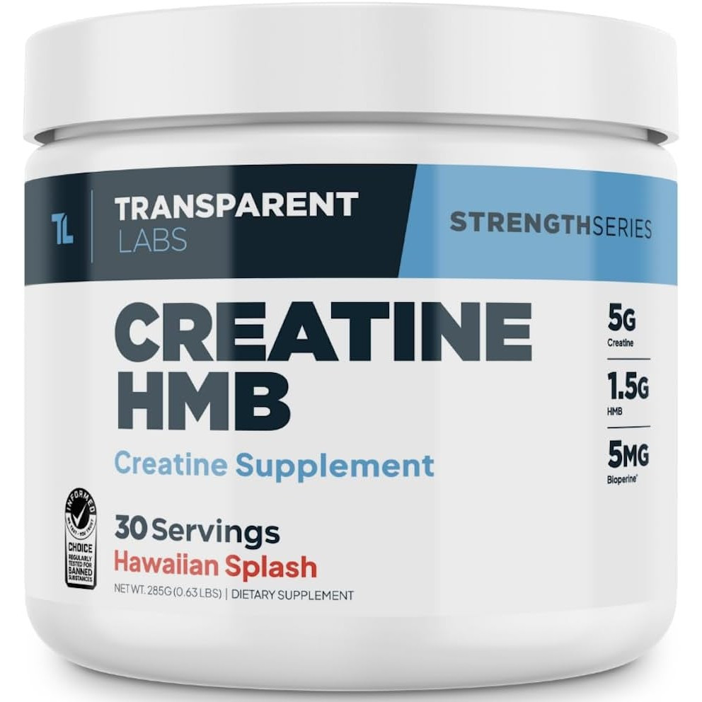 Transparent Labs Creatine HMB - Creatine Monohydrate Powder พร้อม HMB สําหรับการเจริญเติบโตของกล้ามเ