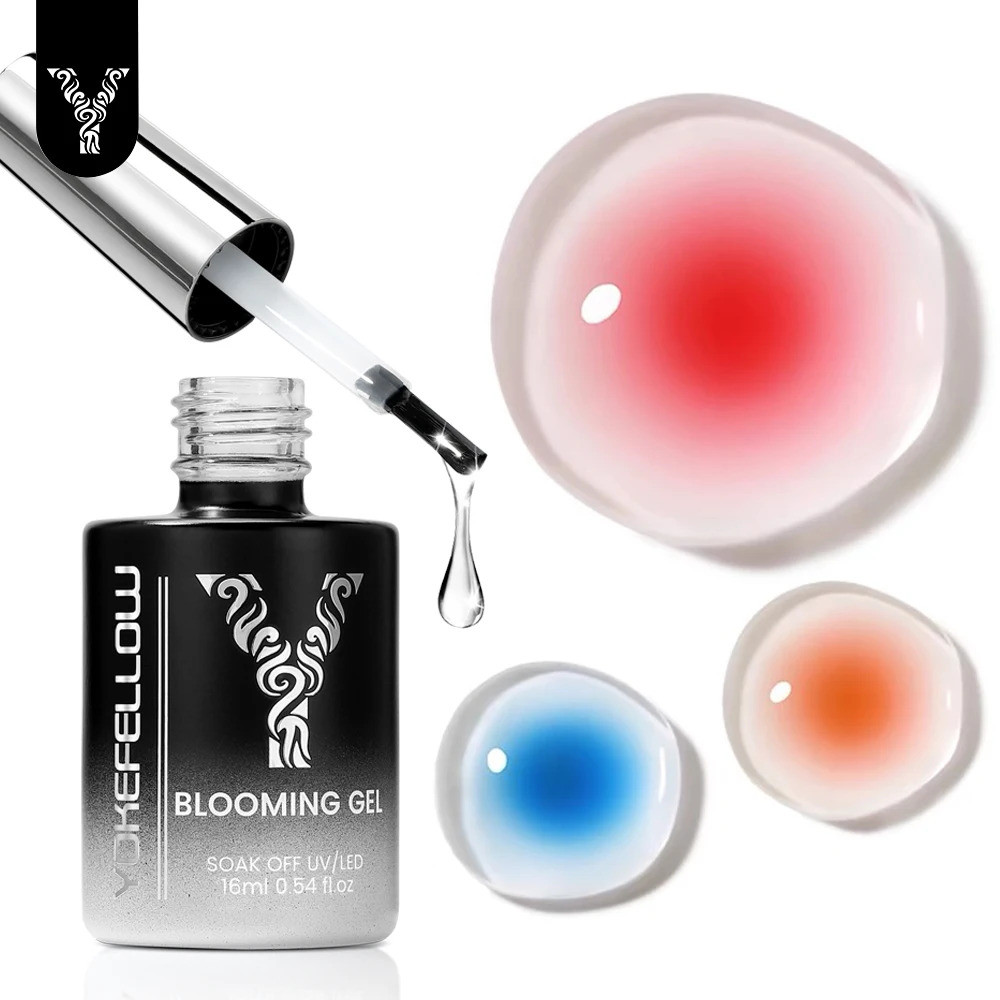 16ml Blooming เจลสีน้ําใสเจลสําหรับ Spreading Effect Marble Soak Off Uv Led เจลเคลือบเงาเล็บ Diy