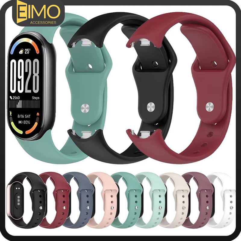 สายซิลิโคนอ่อน for Xiaomi Mi Band 10 9 8 สมาร์ทว็อช สายรัด สายแทน เข็มขัดกันน้ำ for Miband 10 9 8 NFC