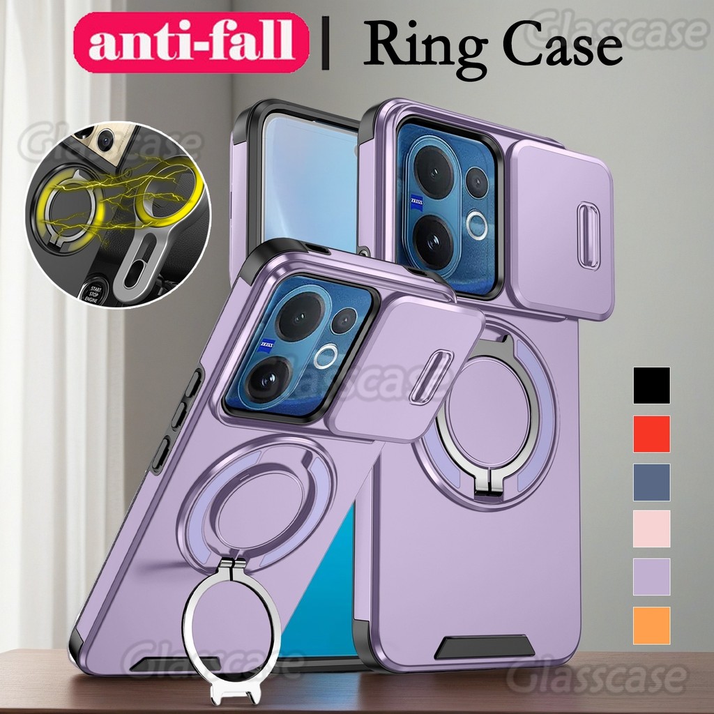 เคสกันกระแทกกล้องวงแหวนโลหะ ขาตั้ง รองรับ Vivo V60/V70 Lite/Elite/FE/V60Lite/V70Elite/V70FE/VivoV60 Lite/VivoV60Lite