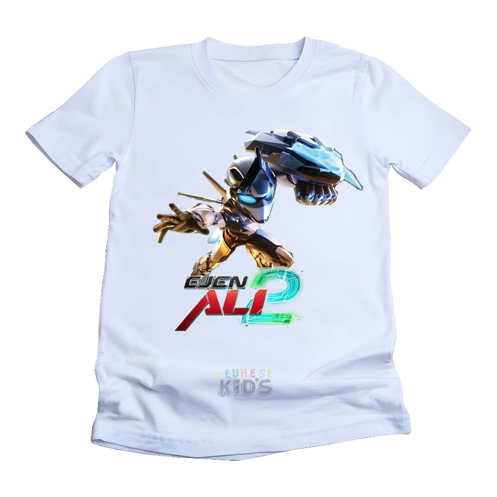 220G เสื้อยืดผ้าฝ้าย 100% NELLY Ejen Ali The Movie 2 Baju Ejen Ali Kids Ejen Ali Satria แขนสั้น Baju