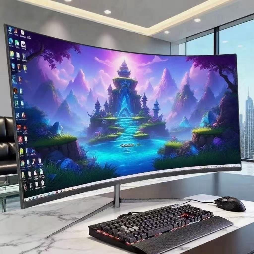 Boundless Desktop 4k จอคอมพิวเตอร์ 2K หน้าจอ LCD 165hz27 นิ้ว 144hz Monitor 32 HD พื้นผิวโค้ง