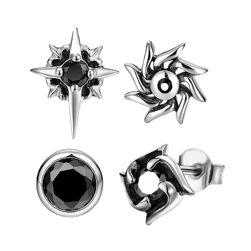 ต่างหูผู้ชาย Polaris Diamond Four Seasons อินเทรนด์ แฟชั่น ลายเส้นเรียบง่าย จาก Hancheng Jewelry Sto