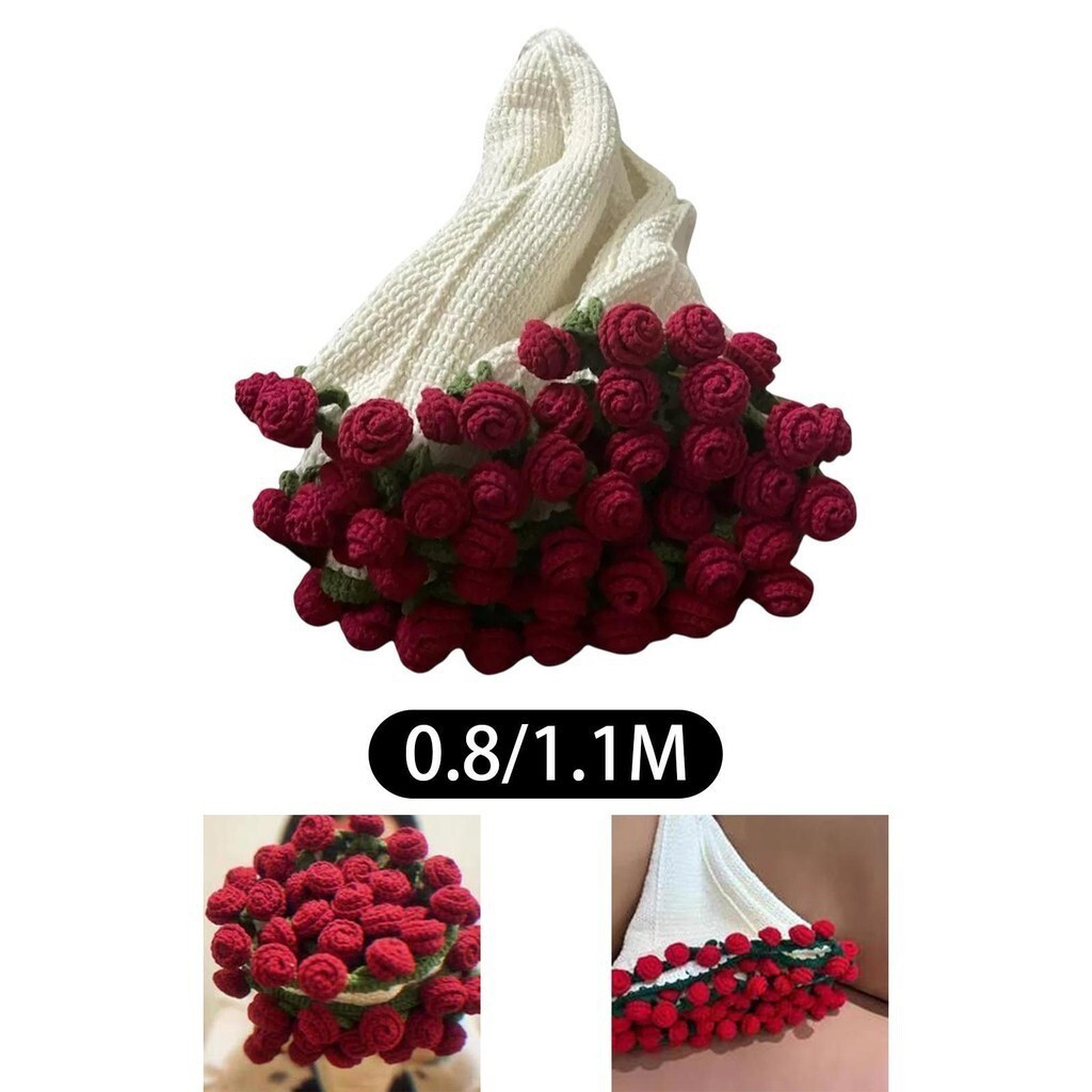 [svzfjuv] Flower Bouquet Blanket Decoration Elegant Hand Knitting Lightweight Throw Blanket for Anni