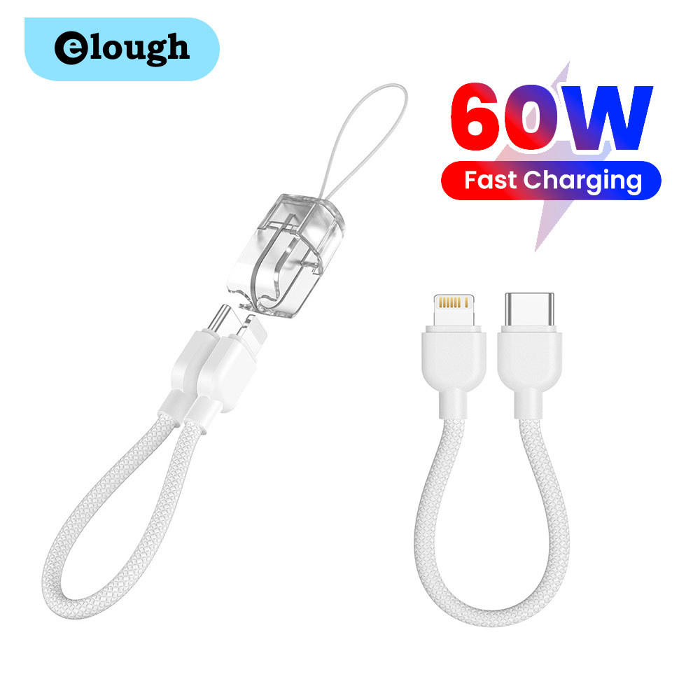 Elough 0.2M ประเภท C ถึง Type C สายเคเบิลข้อมูล USB C ถึง L Fast Charging สําหรับ Samsung Xiaomi Power Bank แบบพกพาสายชาร์จลวด