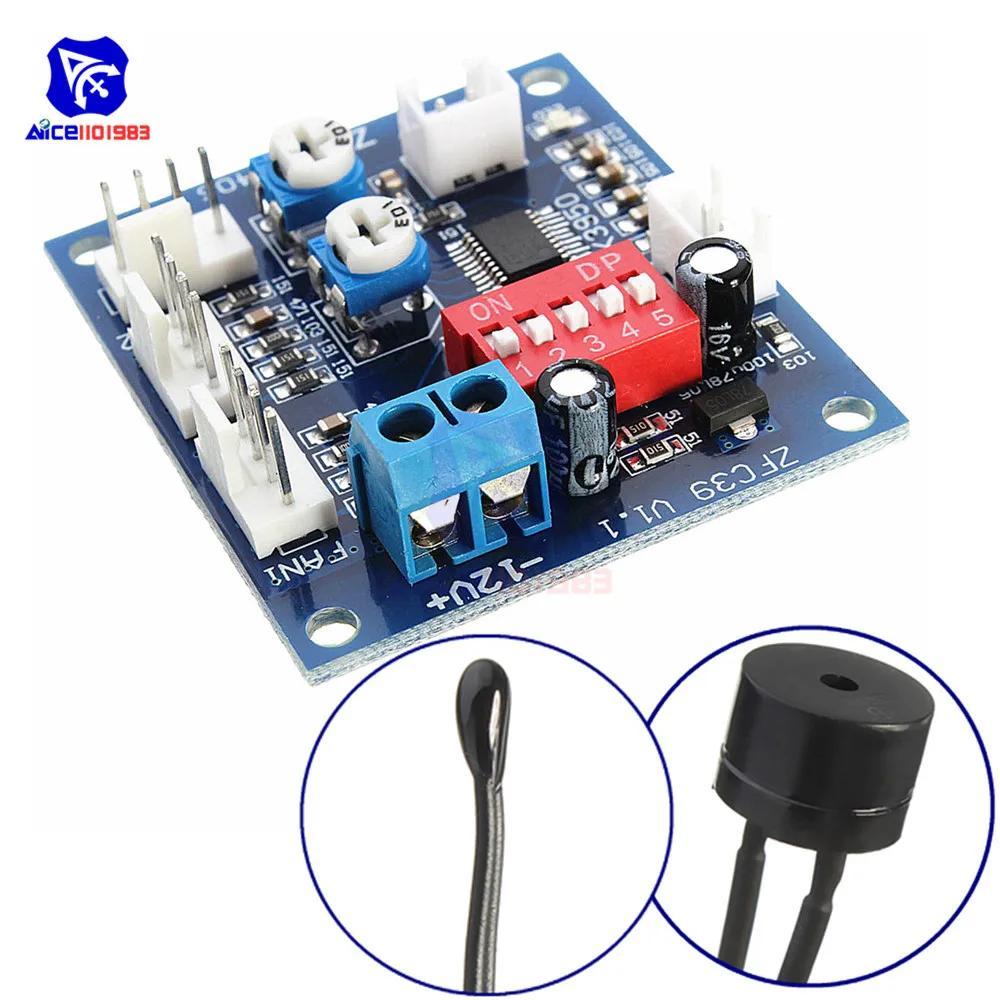 NTC 3950 Thermistor PWM อุณหภูมิ Probe Speed Controller บอร์ดควบคุมโมดูล Buzzer DC 12V CPU พัดลม Hig