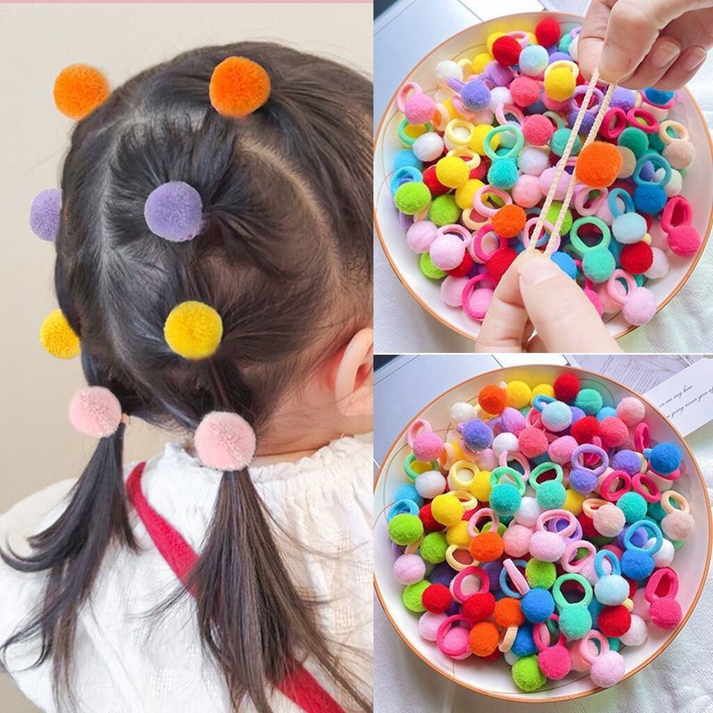 123พร้อม🥇 20 เส้น ยางรัดผม สีสดใส น่ารัก ขนาด 3 ซม.