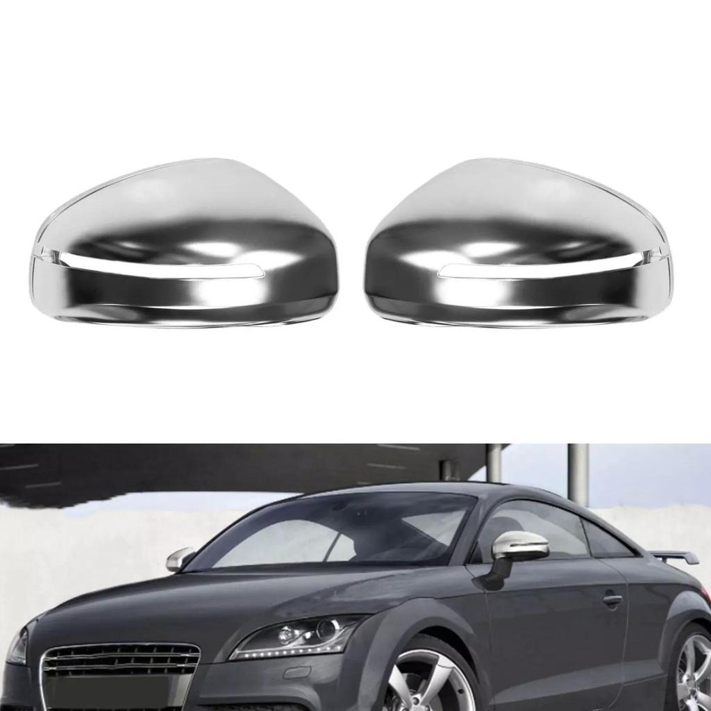 2PCS Matt Chrome รถด้านหลังกระจกมองหลังสําหรับ Audi TT TTS MK2 8J TTRS R8 2007 2008 2009 -2014