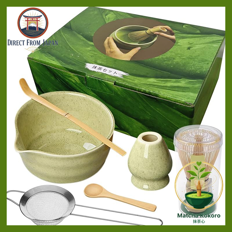 [2025] Matcha Tea Ceremony Tool Set - 6-Piece Set for Beginners - Includes Matcha Bowl, Whisk Holder