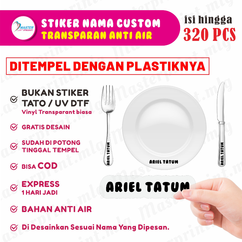 [mp85 c] สติ๊กเกอร์ใสกันน้ําแบบกําหนดเองสติกเกอร์ชื่อกันน้ํา