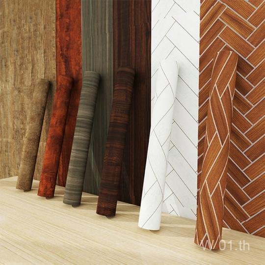 วอลเปเปอร์ติดพื้น ลายไม้ ขนาด60x300เซน กันลื่น ติดง่าย แถมฟรีแผ่นรีด หนาทนทาน มีกาวในตัว กันน้ำ สติก