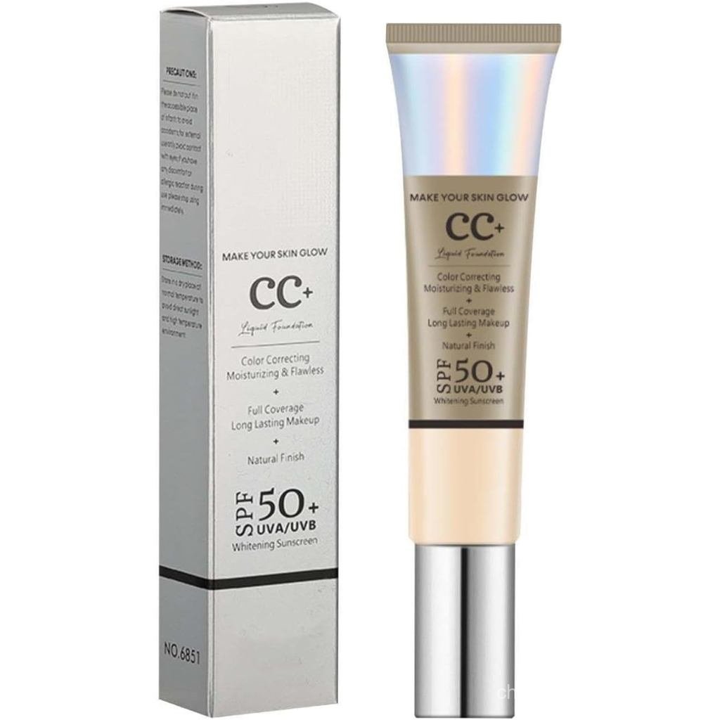 CC Cream, CONCEALER Liquid Foundation, Cover Blemishes, Long-Lasting Nude Moisturizing Makeup CC Cre