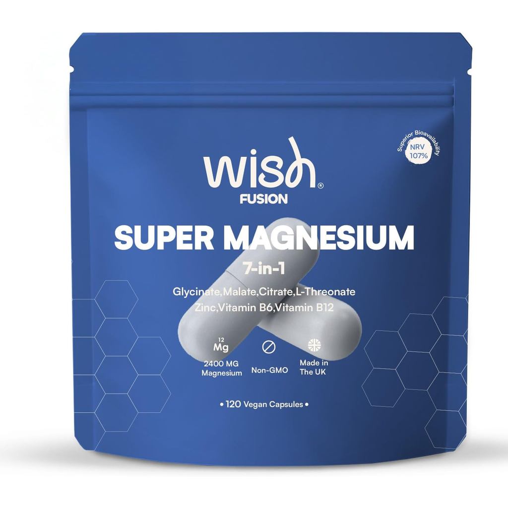 Magnesium Glycinate 7 in 1-2400mg อาหารเสริมแมกนีเซียมรองรับความเครียดบรรเทา นอนหลับสบาย สุขภาพหัวใจ