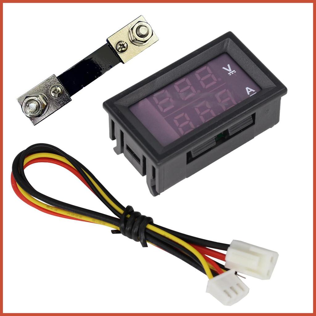 DC Amp Meter 2 In 1 DC Current Meter 0-100V LED Digital Voltage Meter DC Volt Meter แรงดันไฟฟ้าจอแสด