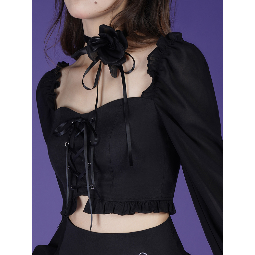 Necklace Chocker สไตล์โรแมนติกมืดสำหรับหญิงสาว