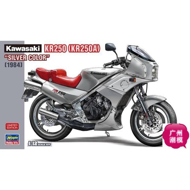 Hasegawa 1/12 ประกอบรถจักรยานยนต์รุ่น Kawasaki KR250 (KR250A) สีเงิน 21747
