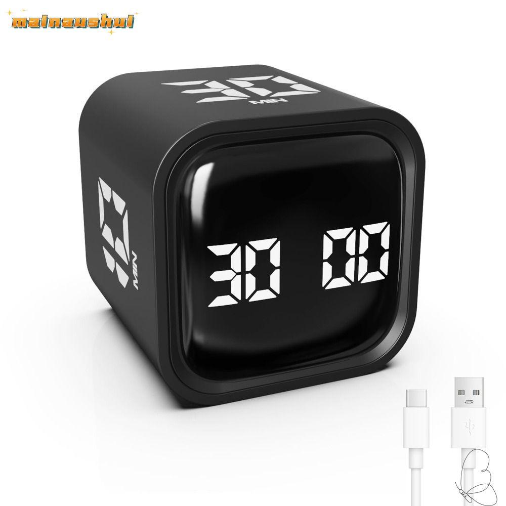 MAINAUSHUI Digital Cube Timer, Rotation Gravity Sensing Pomodoro Timer, 5/10/30/60min Custom Countdo