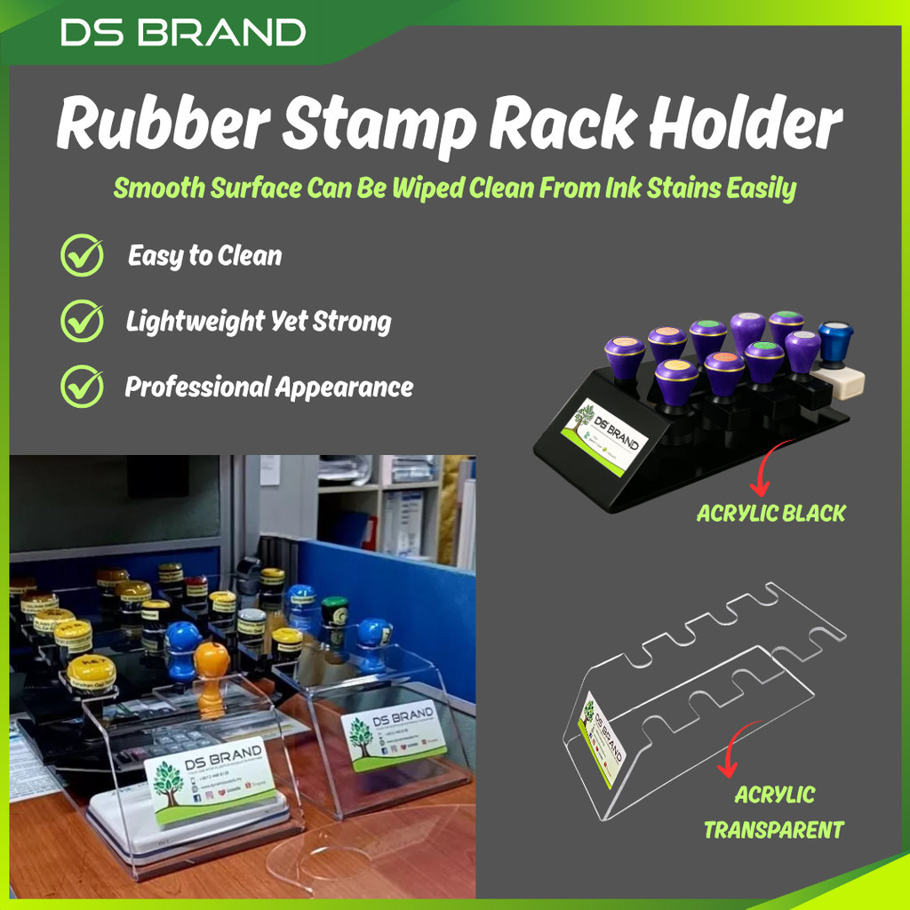 Rak Cop Getah อะคริลิค / ที่วางตรายาง ชั้นวางเครื่องเขียน DS BRAND E