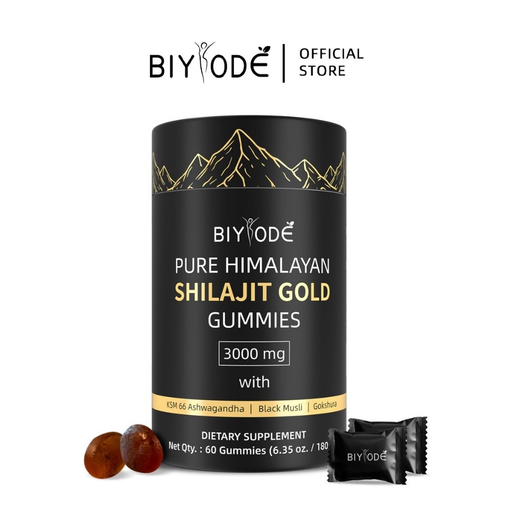 BIYODE Pure Himalayan Shilajit Gold Gummies (60 กัมมี่)
