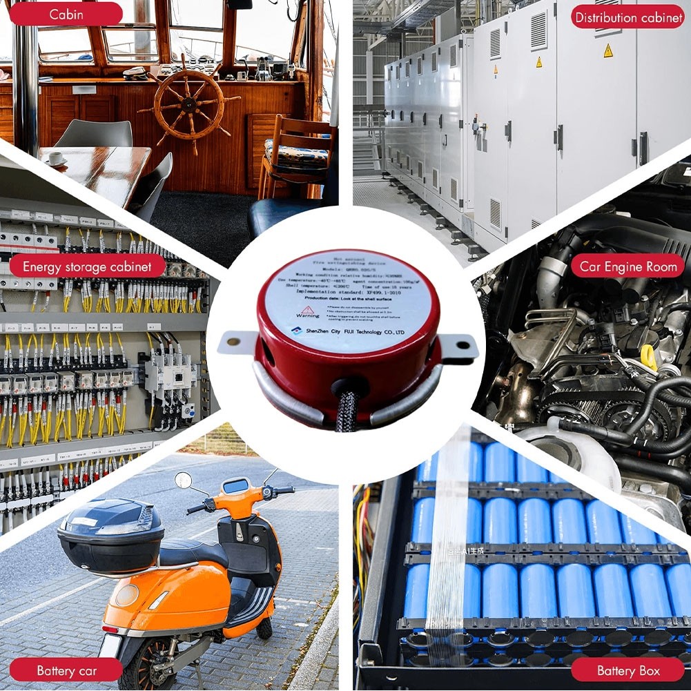 Small fire extinguisher sticker สติกเกอร์ถังดับเพลิงอัตโนมัติ/ถังดับเพลิงขนาดเล็ก เหมาะสำหรับติดตั้งในตู้ไฟฟ้า/รถยนต์/ปลั๊กไฟ อุปกรณ์ดับเพลิงละอองความร้อนในครัวเรือนขนาดเล็ก กล่องแบตเตอรี่ ตู้จ่ายไฟ ถังดับเพลิง อุปกรณ์ดับเพลิงพลังงานแสงอาทิตย์