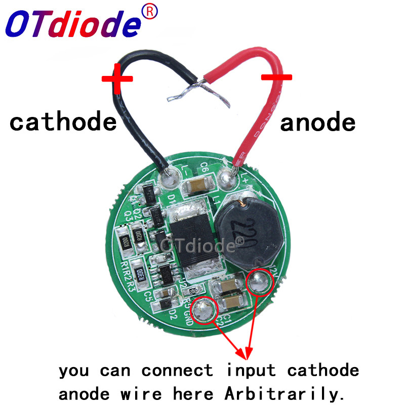 1PCS 1 โหมดอินพุต 3.7V-30V dc 28 มม.LED Driver สําหรับ 1 ชิ้น 2 ชิ้น 3 ชิ้น XML T6/U2 XM-L2/XPL ไฟฉา
