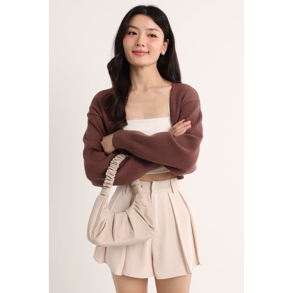 (PRELAUNCH) SARINA BATWING KNIT CARDIGAN IN COFFEE