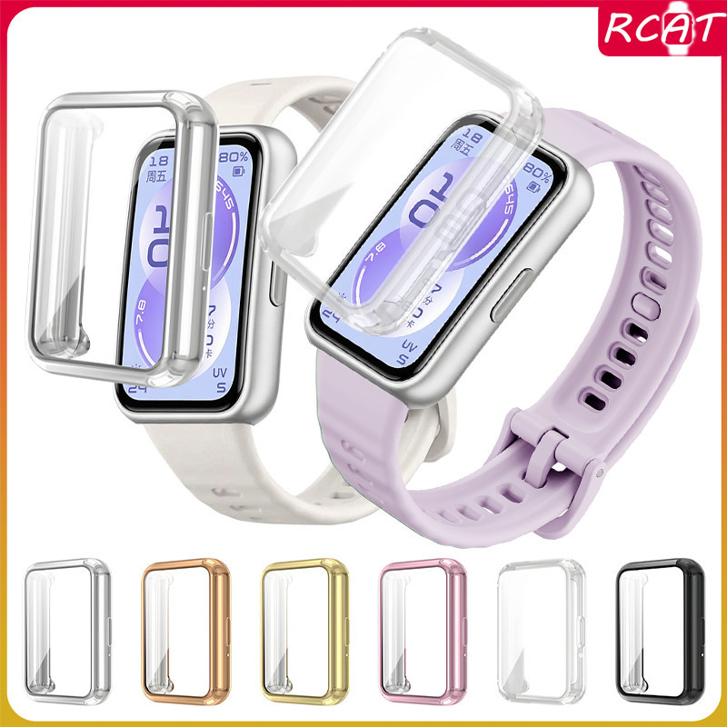 สายยางซิลิโคนซิลิโคนกรณี TPU for Huawei Band 11 / 11 Pro กีฬาเข็มข้อมือปรับได้กรณี TPU ป้องกันหน้าจอ Gores ปกกันชน