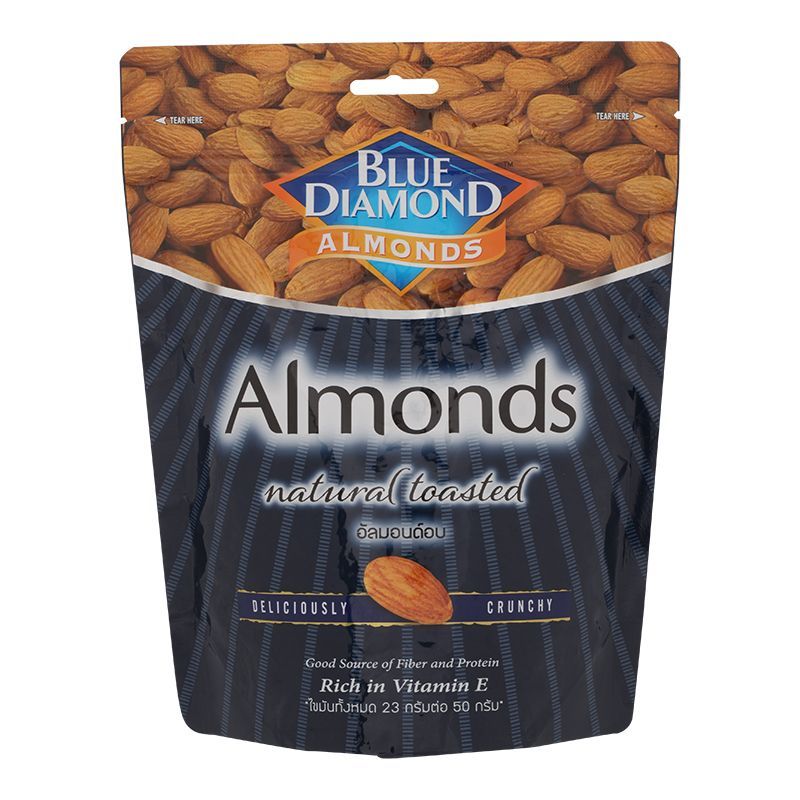 บลูไดมอนด์อัลมอนด์อบ 400กรัม Blue Diamond Natural Roasted Almonds 400g. [หมายเลขบาร์โค้ด 8850096860345 ]
