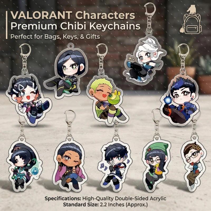 VALORANT Double-Sided Chibi Jett Sage Killjoy Reyna กระเป๋าอุปกรณ์เสริมคอสเพลย์