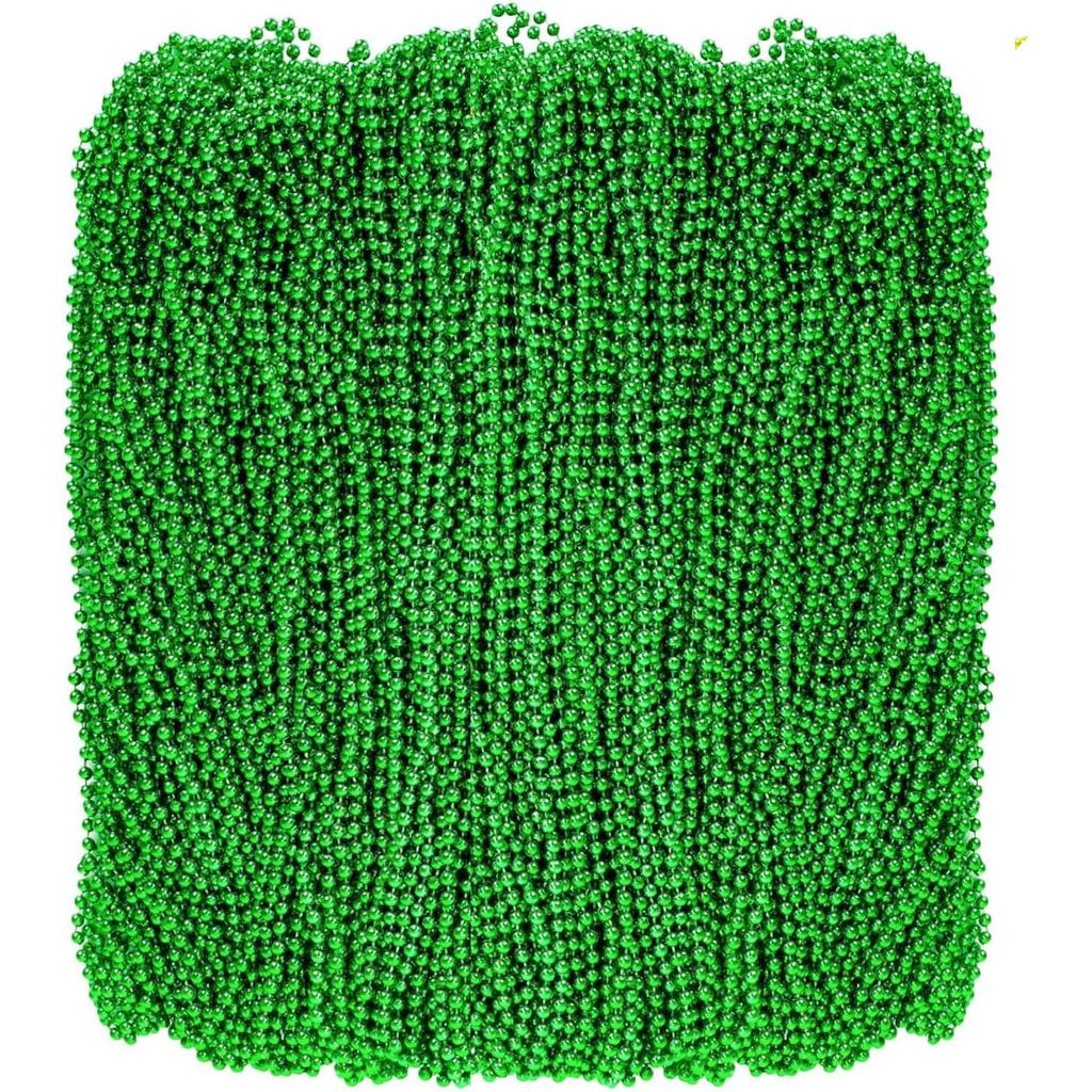 อุปกรณ์เสริมวัน St Patricks 50 ชิ้น สีเขียว St. สร้อยคอลูกปัด Patricks Day, ลูกปัดกลม 31.5" Irish Sa