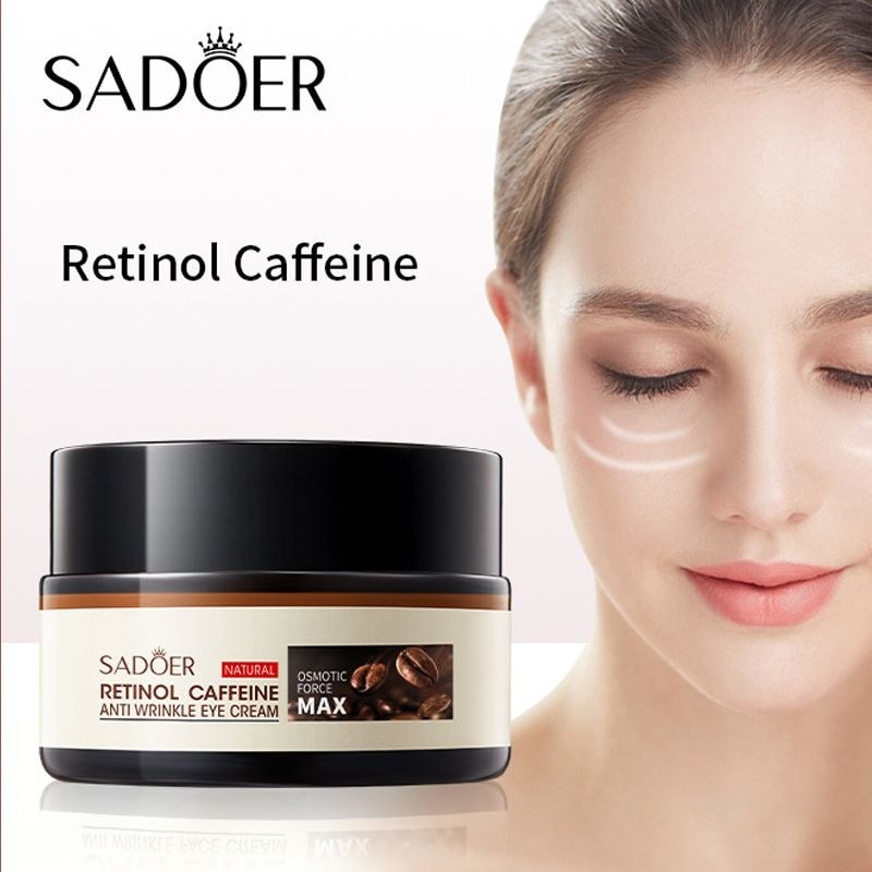 SADOER Retinol Caffeine Eye Cream Lighten Dark Circles Eyes#SADOER视黄醇咖啡因眼霜淡化黑眼圈眼