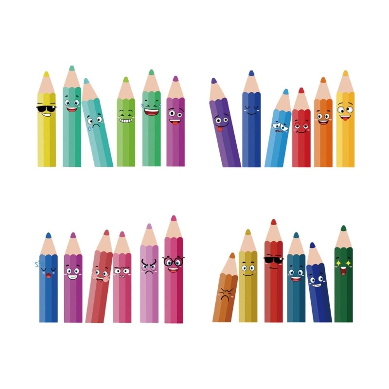 Kiss ดินสอ Motives สติกเกอร์หน้าต่างสําหรับห้องเรียนตกแต่งหน้าต่าง Back to School Static Cling PVC D