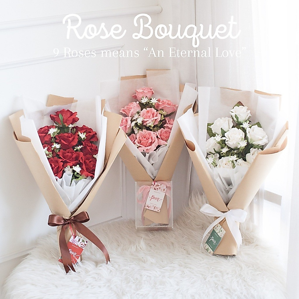 POSIE Rose Bouquet ช่อดอกกุหลาบ วันวาเลนไทน์ ช่อดอกไม้กระดาษสา มีกลิ่นหอม พร้อมส่ง