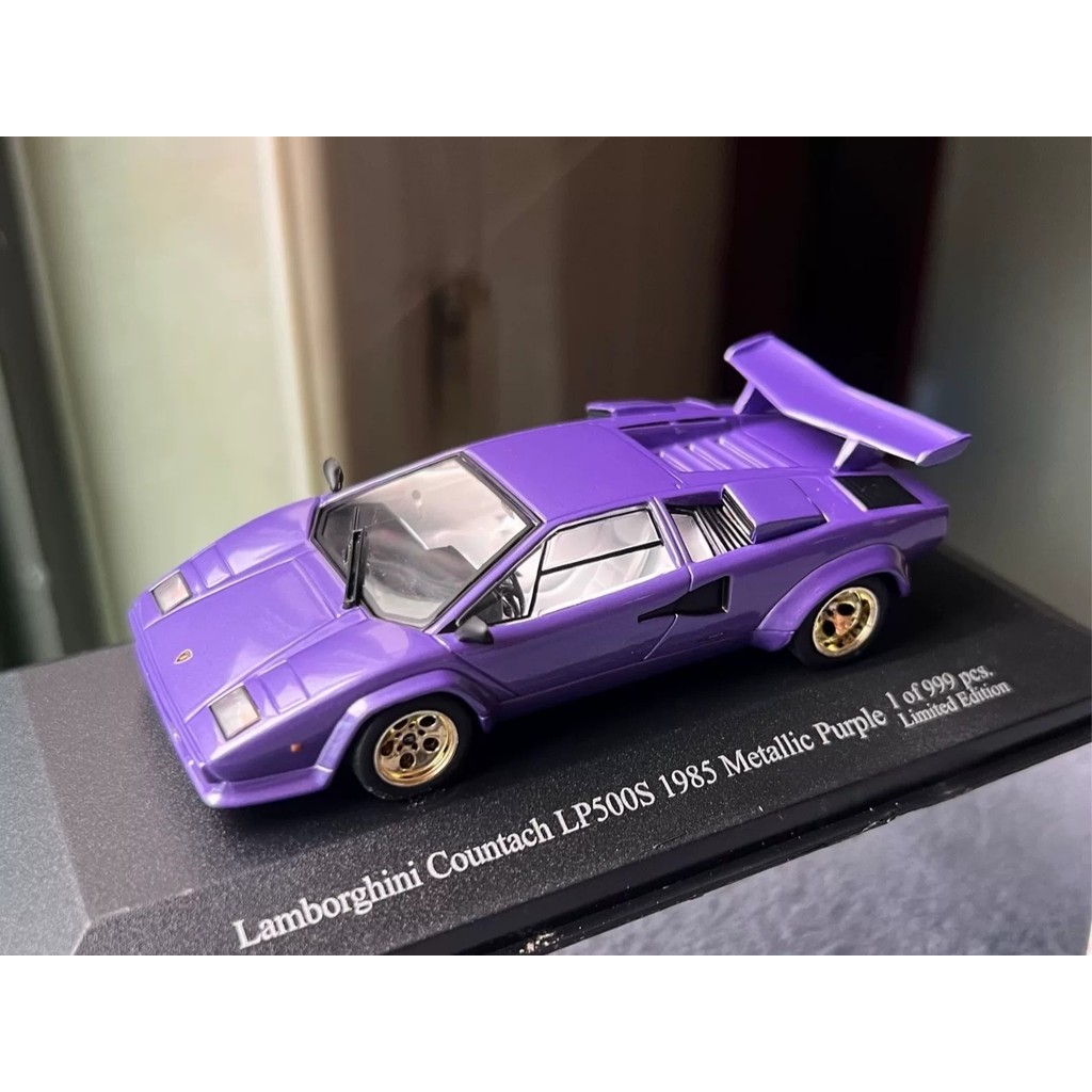 IXO สีม่วง Lamborghini Contash LP500S 10th Anniversary 999 ชุด 1: 43 Original Pack โมเดลรถกล่องลาเวน