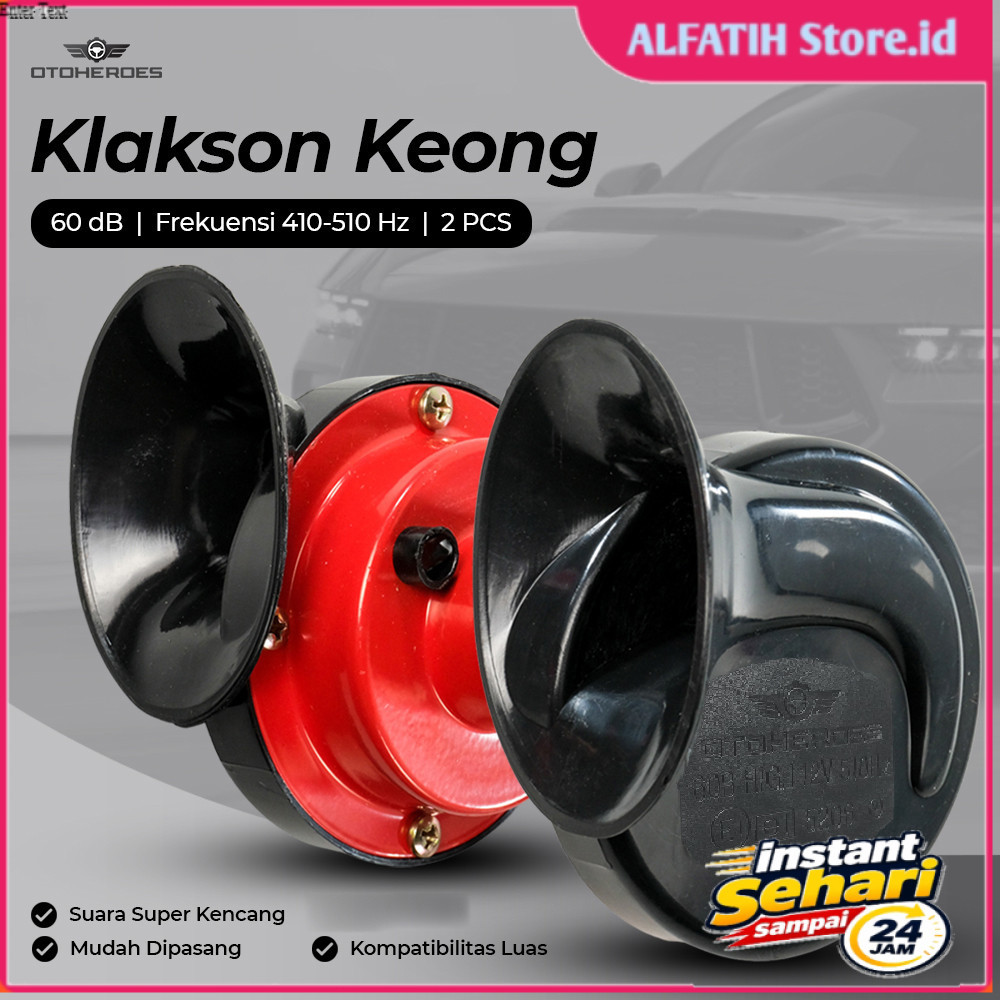 OOTOHEROES Type R แตรหอยทากรถยนต์แตรอากาศ 12V 60dB 2 PCS - 60B - สีดํา/แดง - 7RRS1BBQ