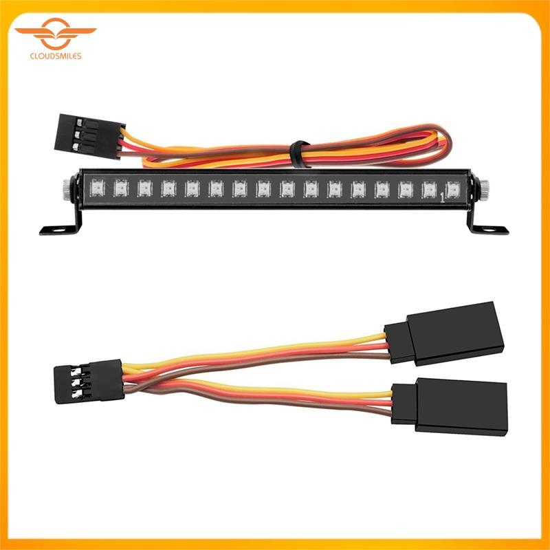 [CloudsMiles] โลหะ 16 LED 8 โหมดไฟหลังคาบาร์โคมไฟหลังคาอุปกรณ์เสริมสําหรับ TRX4M TRX4-M 1/18 RC Craw