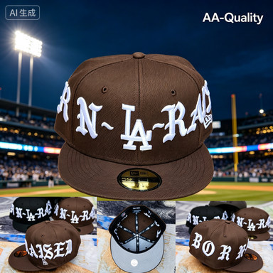สินค้ามาใหม่ AA Quality All-Around Baseball Cap, Non-Adjustable New Era BORN X RAISED LA FITTED WRAP