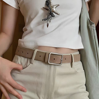 JIE HOME พร้อมส่ง🔥 เข็มขัด เข็มขัดลายเสือดาวย้อนยุคอเมริกัน หนัง PU เข็มขัดตกแต่งเดนิมแฟชั่น