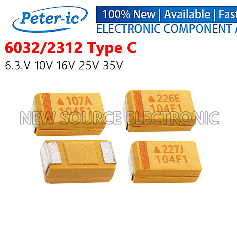 (10 ชิ้น) 6032/2312 ตัวเก็บประจุแทนทาลัม Type C 6.3.V 10V 16V 25V 35V 4.7UF 10UF 22UF 47UF 220UF 100UF ตัวเก็บประจุ