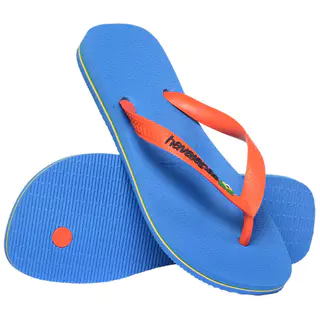HAVAIANAS รองเท้าแตะ Brasil Logo BLUE/ORANGE 411085026092U_S6BLOR