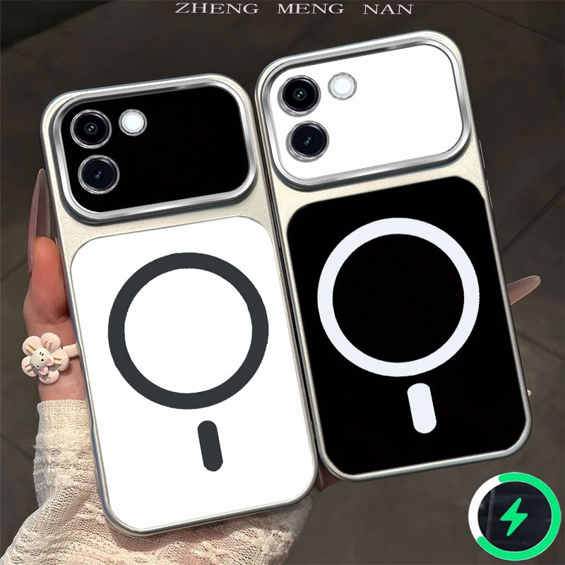 เหมาะสําหรับ OPPO RENO 16 5G OPPO RENO 16 PRO 5G ใหม่พิมพ์สี + 3D รูปแบบแหวนดูดแม่เหล็ก frosted เงินเคสโทรศัพท์ 0071
