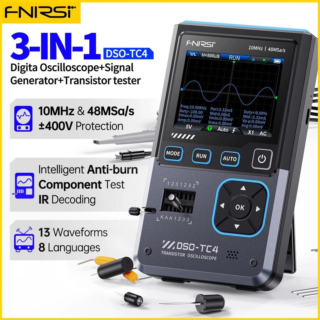 TL  ใหม่ DSO-TC4 DSO-TC3 3-in-1 Handheld Digital Oscilloscope เครื่องทดสอบทรานซิสเตอร์สัญญาณแบบพกพาเ