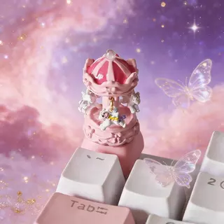 น่ารักม้าหมุน DIY ปุ่มกดทําด้วยมือส่วนบุคคล Esc ปุ่มกดสําหรับคีย์บอร์ด Cherry MX switch