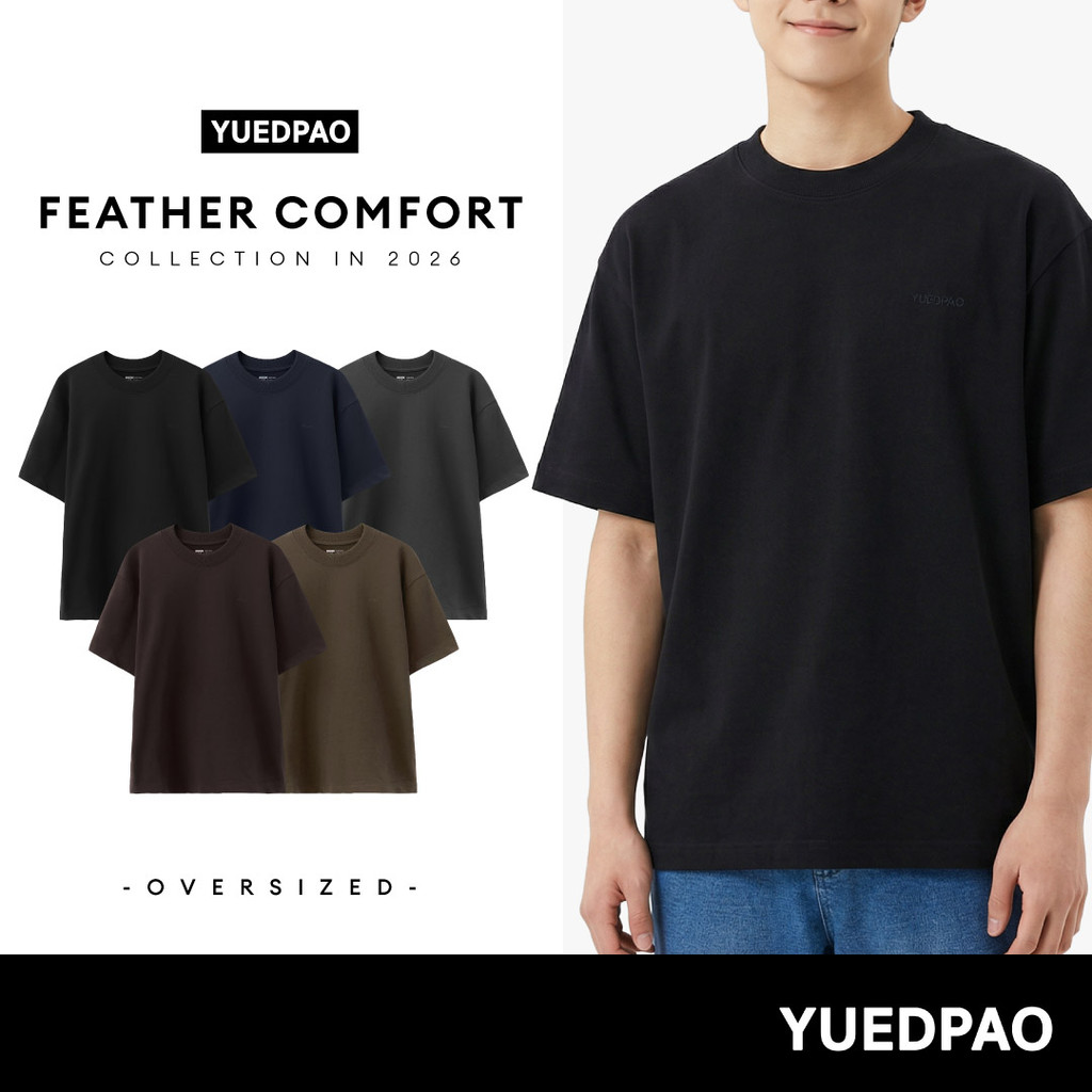 Yuedpao Oversize Feather Comfort 2026 เสื้อยืดโอเวอร์ไซส์ ผ้าหนานุ่ม ทรงสวย รีดง่าย เสื้อยืดเปล่า Se