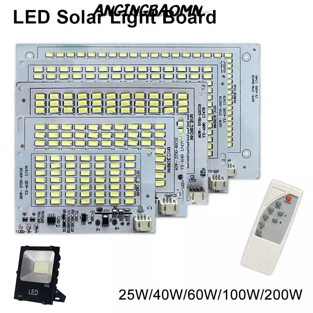 ANGINGBAOMN 1 ชิ้นไฟ LED, แสงสีขาว SMD5730 แผงแหล่งกําเนิดแสง, ความสว่างสูง 25/40/60/100/250 วัตต์พร้อมรีโมทคอนโทรล Floodlight