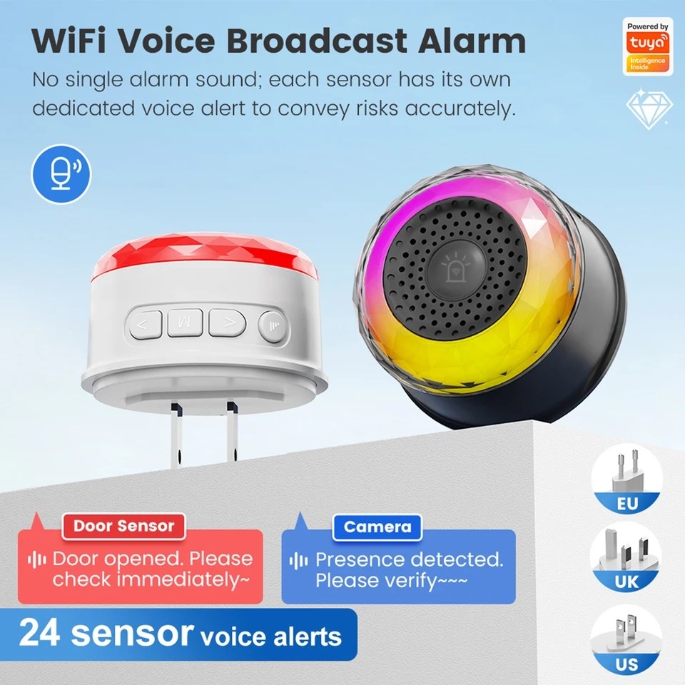 SMATRUL TUYA สมาร์ท WiFi ALARM สนับสนุนคําเตือนกระพริบ 105 dB ALARM Sound สําหรับ Home Security