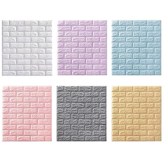 วอลเปเปอร์ วอลเปเปอร์ติดผนัง หนา 4 มม. 70*77cm วอลเปเปอร์ติดผนัง 3d wallpaper ลายอิฐ กันกระแทก มีกาวในตัว 1 แผ่น #A025