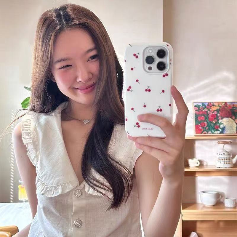 เคสเชอร์รี่ตัวน้อยสําหรับผู้หญิงสําหรับ iPhone15promax/13/14/11/12/8P/7P/XR/XS